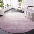 SAFAVIEH Adirondack Collection Area Rug - 6' Round, Cream & Purple, Modern Ombre Design, Non Shedding & Easy to Clean, Ideal for Living Room, Bedroom, Office, Dining Space (ADR113L)