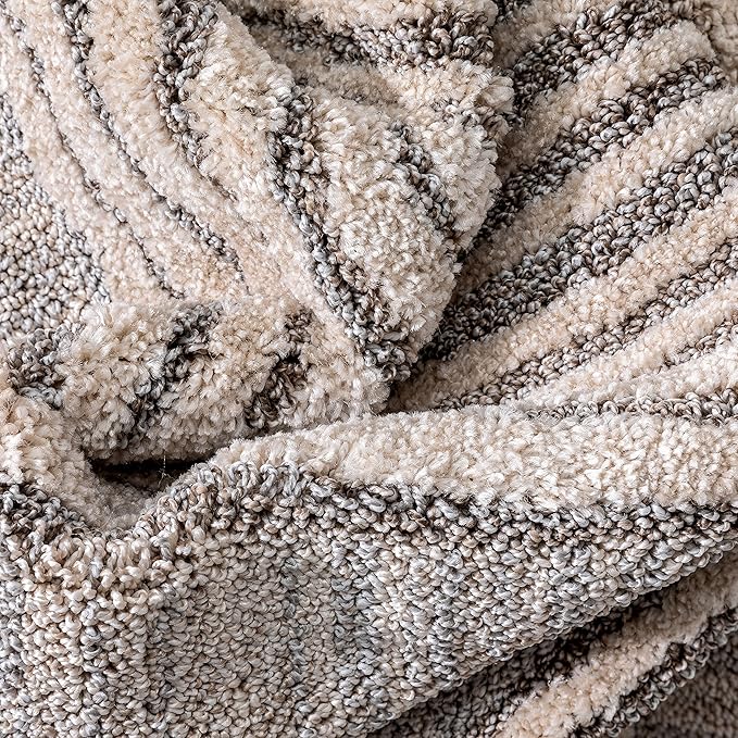 Well Woven Harlow Collection Briar Beige - Modern Tribal Minimalist Geometric 3x10 Runner Rug - Ideal for Hallway & Bedroom - Durable, Stain Resistant & Easy to Clean