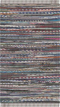SAFAVIEH Rag Rug Collection Accent Rug - 2'6" x 4', Rust & Multi, Handmade Boho Stripe Cotton, Ideal for High Traffic Areas in Entryway, Living Room, Bedroom (RAR121E)