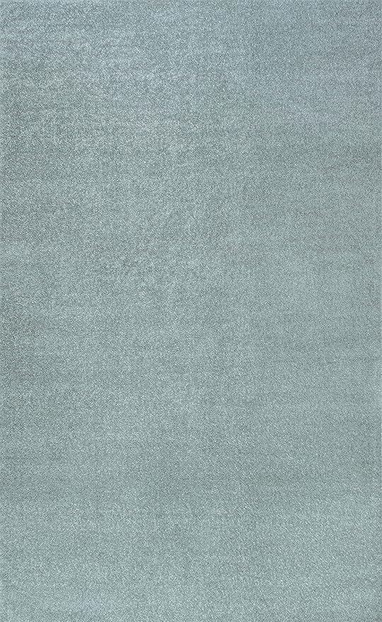 Eyely UES100S-5 Supersoft Haze Solid Low-Pile Indoor Area Rug Casual;Contemporary;Solid;Traditional, Bedroom, Kitchen, Living Room, Easy-Cleaning, Non-Shedding, 5 X 8, Light Blue