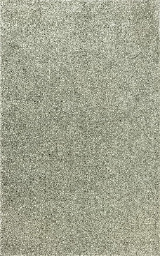 Eyely UES100O-8 Supersoft Haze Solid Low-Pile Indoor Area Rug Casual;Contemporary;Solid;Traditional, Bedroom, Kitchen, Living Room, Easy-Cleaning, Non-Shedding, 8 X 10, Green