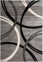 Rugshop Wavy Circles Design Area Rug, Non-Shedding Carpet for Living Room, Dining Room, or Bedroom,Grand Room,Open Spaces Gray, 10' x 14'