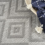 Nourison Home Versatile Silver Grey 5' x 7' Area Rug - Easy Clean, Non Shedding, Bed Room, Living Room, Dining Room, Kitchen (5' x 7')