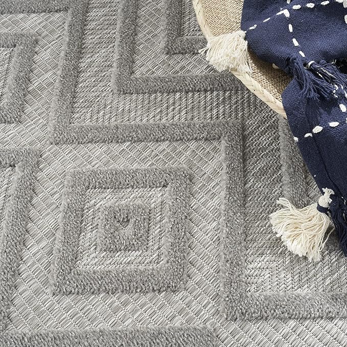 Nourison Home Versatile Silver Grey 5' x 7' Area Rug - Easy Clean, Non Shedding, Bed Room, Living Room, Dining Room, Kitchen (5' x 7')