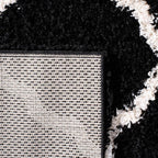 SAFAVIEH Dallas Shag Collection Accent Rug - 4' x 6', Black & Ivory, Trellis Design, Non-Shedding & Easy Care, 1.5-inch Thick Ideal for High Traffic Areas in Entryway, Living Room, Bedroom (SGD257Z)