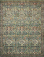 Loloi Magnolia Home by Joanna Gaines Sinclair Collection SIN-03 Turquoise/Multi 3'-6" x 5'-6", .25" Pile Height, Machine Washable, Accent Rug