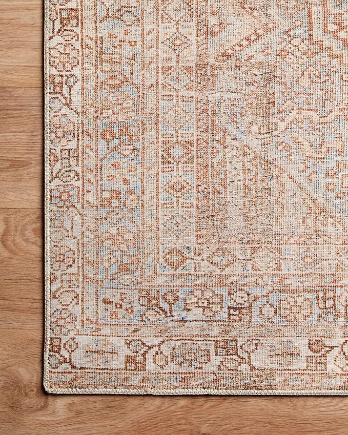 Loloi Chris Loves Julia Jules Collection JUL-04 Tangerine/Mist 2'-0'' x 5'-0'', .13" Pile Height, Accent Rug
