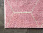 Unique Loom Trellis Frieze Collection Area Rug - Geometric (8' x 10', Light Pink/ Ivory)