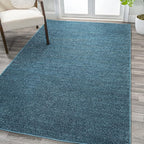 Eyely UES100H-6 Supersoft Haze Solid Low-Pile Indoor Area Rug, Coastal, Bohemian, Minimalist, Classic, Casual for Bedroom,Kitchen,Living Room,Non Shedding,Easy-Washing, Blue, 6 X 9