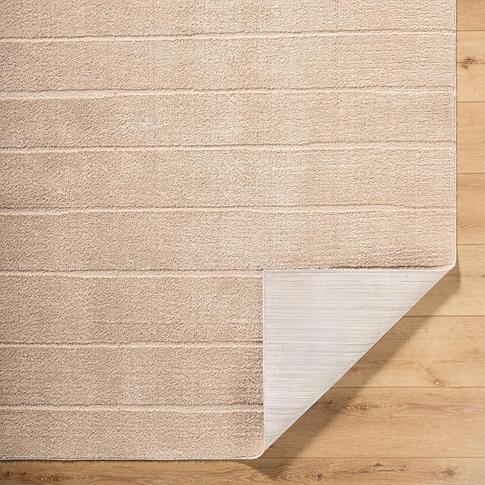 Livabliss x Our PNW Home Cascade Minimalist Striped Area Rug, 9'2" x 12', Taupe