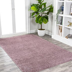 Eyely UES100R-9 Supersoft Haze Solid Low-Pile Indoor Area Rug Casual;Contemporary;Solid;Traditional, Bedroom, Kitchen, Living Room, Easy-Cleaning, Non-Shedding, 9 X 12, Light Purple