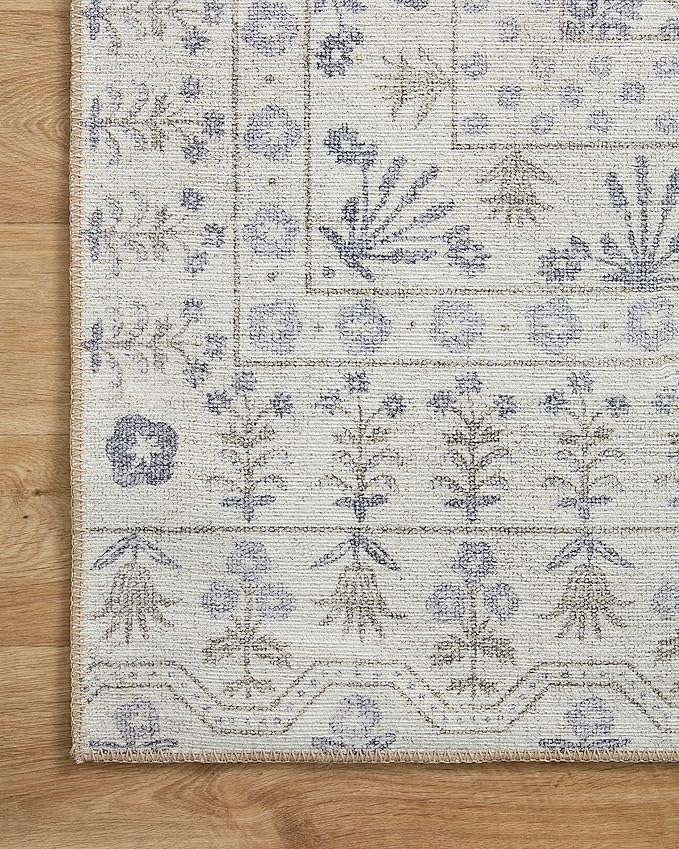 Loloi Rifle Paper Co. Maison Collection MAO-03 Rosette Ivory 2'-0" x 5'-0", .19" Pile Height, Accent Rug