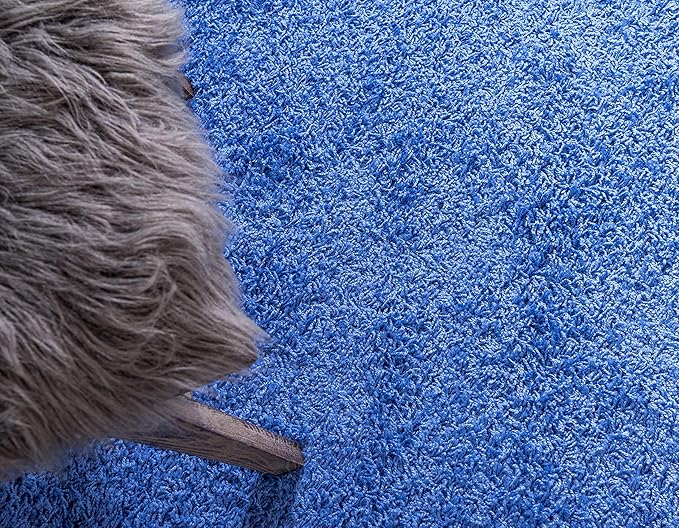 Unique Loom Solid Shag Collection Area Rug (2' 2" x 6' 7" Runner, Periwinkle Blue)