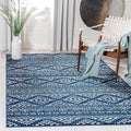 SAFAVIEH Area Rug 6x9 - Tulum Collection - Navy & Ivory, Moroccan Boho Tribal Design, Non-Shedding & Easy to Clean, Ideal for Living Room, Bedroom, Dining Space (TUL272N)