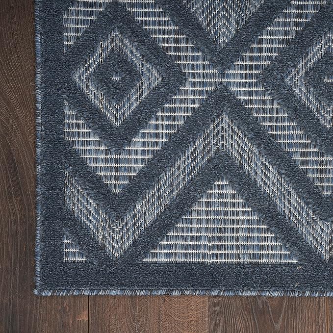 Nourison Home Versatile Navy Blue 4' x 6' Area Rug - Easy Clean, Non Shedding, Bed Room, Living Room, Dining Room, Kitchen (4' x 6')