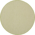Nourison Home Courtyard Ivory Green 4' x Round Area Rug - Easy Clean, Non Shedding, Bed Room, Living Room, Dining Room, Kitchen (4' x Round)