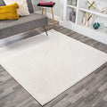 JONATHAN Y Haze Solid Low-Pile Cream 9x9 Square Indoor Area Rug, Coastal,Bohemian,Minimalist,Classic, Easy-Cleaning for Living Room,Bedroom,Kitchen,Pet Friendly,Non-Shedding (SEU100T-9SQ)