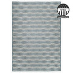 FH Home Flat Woven Outdoor Rug - Waterproof, Easy to Clean, Stain Resistant - Premium Polypropylene Yarn - Geometric - Patio, Porch, Deck, Balcony - Giza - Aqua - 5ft 2in x 7ft 6in