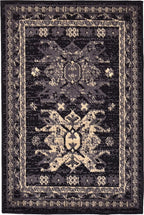 Unique Loom Taftan Collection Border Geometric Tribal Inspired Design Area Rug (2' 2 x 3' 0 Rectangular, Black/ Gray)