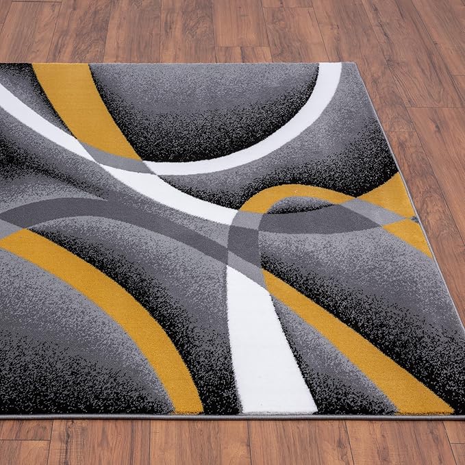 2305 Geometric Abstract Yellow 2x3 Area Rugs for Entryway