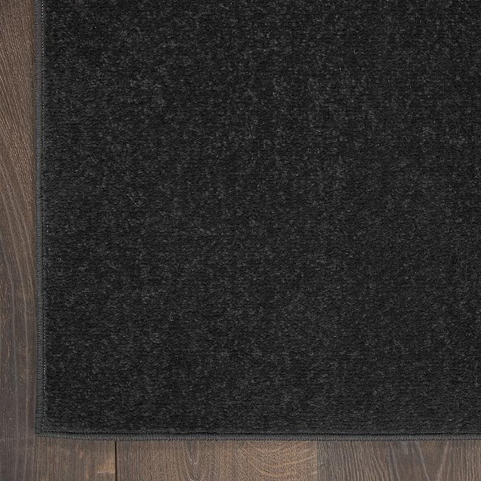 Nourison Home Nourison Essentials Black 3' x 5' Area Rug - Easy Clean, Non Shedding, Bed Room, Living Room, Dining Room, Kitchen (3' x 5')