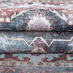 Washable Area Rug. Modern Farmhouse. Vintage. Turkish. Bohemian. Distressed. Oriental. Traditional. Rugs for Living Room. Dining. Bedroom. Office. Entryway. Foyer. (858RM, 5'9 x 8'9)