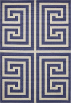 Unique Loom Athens Collection Classic Geometric Modern Border Design Area Rug (8' 0 x 11' 4 Rectangular, Navy Blue/ Beige)