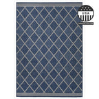 FH Home Flat Woven Outdoor Rug - Waterproof, Easy to Clean, Stain resistant - Premium Polypropylene Yarn - Moroccan Geometric Lattice - Large Patio, Deck, Sunroom - Tunis - Blue - 7ft 10 in x 10ft 9in