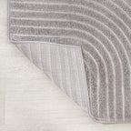 JONATHAN Y Hallie High-Low Curve Gray/Ivory 6x6 Square Indoor/Outdoor Area Rug, Minimalist, Pet Friendly, Non-Shedding, Stain Resistant, Hose-Washable for Backyard, Patio, Porch (SCN100A-6SQ)