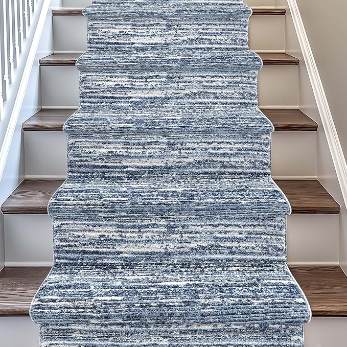 Well Woven Custom Size Hallway & Stair Runner- Harlow Delphi Taupe 31 Inches Wide x 8 Feet Long Runner (31" x 8') Runner Rug - Modern Stripes Pattern, Ultra-Soft, Easy-Clean