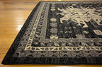Unique Loom Taftan Collection Border Geometric Tribal Inspired Design Area Rug (8' 0 x 10' 0 Rectangular, Black/ Gray)