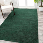 Eyely UES100L-8 Supersoft Haze Solid Low-Pile Indoor Area Rug Casual;Contemporary;Solid;Traditional, Bedroom, Kitchen, Living Room, Easy-Cleaning, Non-Shedding, 8 X 10, Emerald