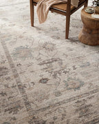 Loloi Magnolia Home by Joanna Gaines Millie Collection MIE-01 Silver/Dove 7'-10" x 7'-10", .25" Pile Height, Round Area Rug