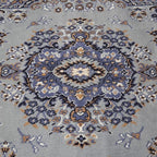 Home Dynamix Premium Sakarya Traditional Medallion Border Area Rug, Silver, 5'2"x7'4" Rectangle