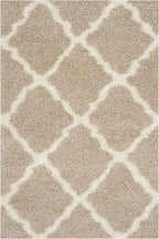 SAFAVIEH Dallas Shag Collection Area Rug - 5'1" x 7'6", Beige & Ivory, Trellis Design, Non-Shedding & Easy Care, 1.5-inch Thick Ideal for High Traffic Areas in Living Room, Bedroom (SGD257D)