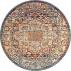 Unique Loom Isabella Collection Area Rug - Adjani (5' 1" Round, Multi/ Beige)