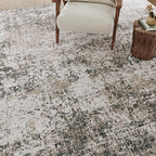 Washable Brown Area Rug 3x5 Modern Abstract Office Carpet Neutral Soft Entryway Door Mat Low Pile Non Slip Indoor Throw Rug for Kitchen Bathroom Bedroom Laundry Living Dining Room