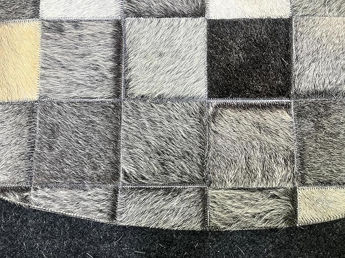 Round Area Rug – Soft Modern Carpet for Living Room, Bedroom, Entryway – Non-Slip Durable Floor Mat for Home Decor(Grey_4X4)