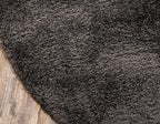 Unique Loom Solo Collection Area Rug - Calabasas (7' 10" Round, Charcoal/ Black)