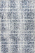 Hand-Tufted 100% Wool Area Rug – Unique Modern Geometric Grid Pattern, Soft Plush Textured Carpet for Living Room, Bedroom, Dining Room & Entryway (Denim Blue, 5' x 8')