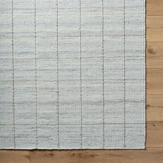 Mark&Day Wool Rugs, 8x10 Ishaq Cottage Metallic - Silver Area Rug, Grey Silver Carpet for Living Room, Bedroom or Kitchen (8' x 10')