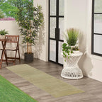 Nourison Home Nourison Essentials Green Gold 2'2" x 7'6" Area Rug - Easy Clean, Non Shedding, Bed Room, Living Room, Dining Room, Kitchen (8' Runner)