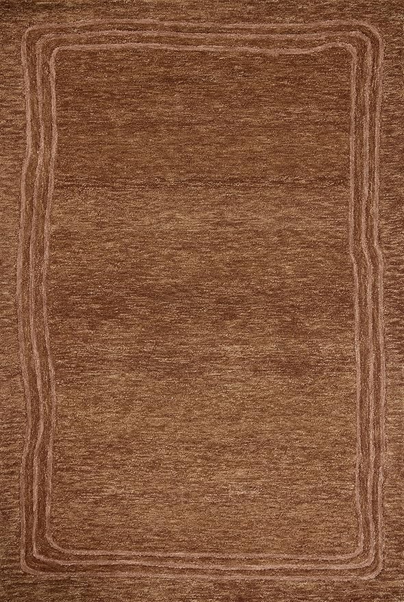 Loloi Leanne Ford Craven Collection CVN-02 Spice/Rose 7'-9" x 9'-9" Area Rug Geometrical, Patterned, Neutral, Living Room, Bedroom, Dining Room
