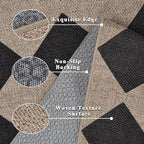 Checkered Easy Jute Entryway Rug 2x3 Indoor Outdoor Front Door Mat Washable Non Slip Farmhouse Neutral Low Pile Small Rug for Entryway Proch Kitchen