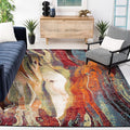 SAFAVIEH Glacier Collection 11' x 15' Red/Green GLA126Q Modern Abstract Non-Shedding Living Room Bedroom Area Rug