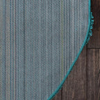 Unique Loom Solid Shag Collection Area Rug (8' x 10' Oval, Deep Aqua Blue)