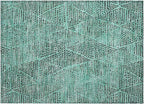 Addison Rugs Chantille ACN591 Teal 1'8" x 2'6" Indoor Outdoor Area Rug, Easy Clean, Machine Washable, Non Shedding, Bedroom, Living Room, Dining Room, Kitchen, Patio Rug