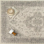 8x10 Washable Area Rug Beige Grey Vintage Distressed Large Rug for Living Room Oriental Soft Thin Indoor Retro Gray Carpet Non Slip Low Pile Floor Cover Bedroom Dining Room Office Nursery