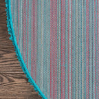 Unique Loom Solid Shag Collection Area Rug (8' x 10' Oval, Turquoise)