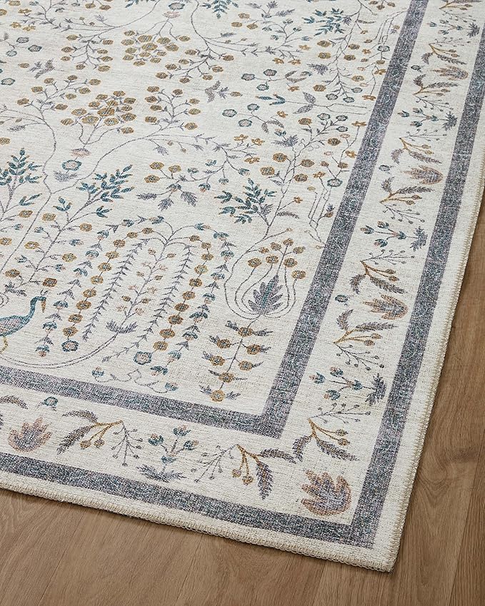 Loloi Rifle Paper Co. Maison Collection MAO-05 Wisteria Cream 5'-0" x 7'-6", .19" Pile Height, Area Rug